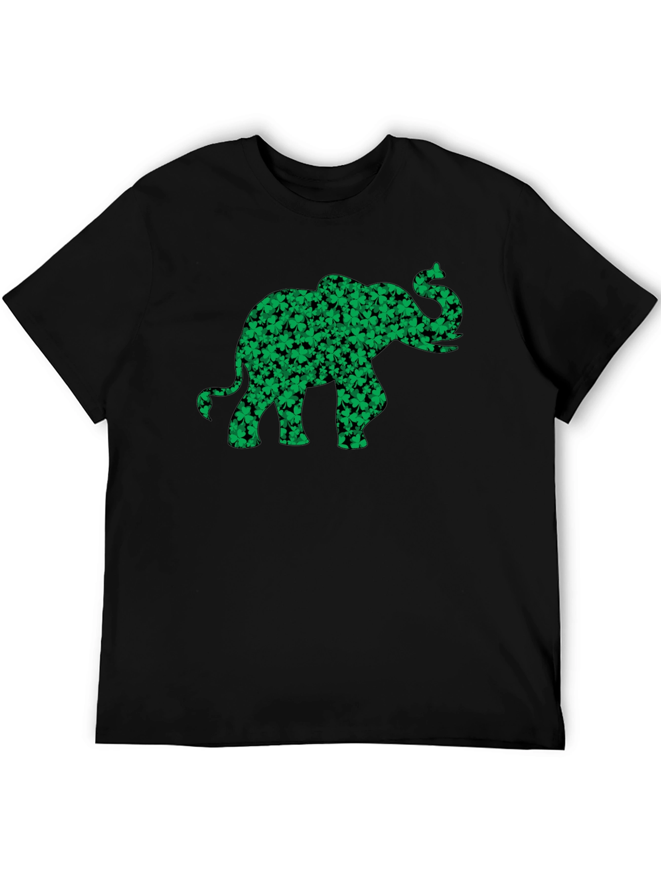 Shamrock Elephant Graphic Tee - Lucky Black T-Shirt