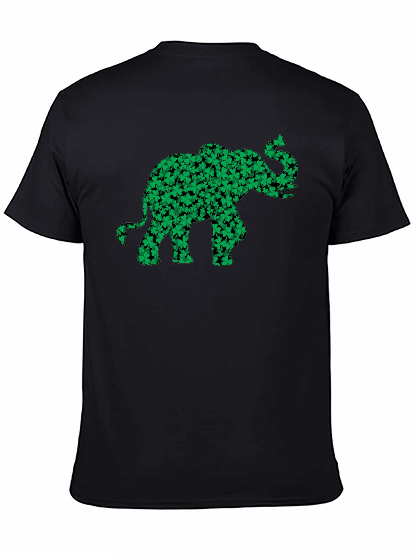 Shamrock Elephant Graphic Tee - Lucky Black T-Shirt