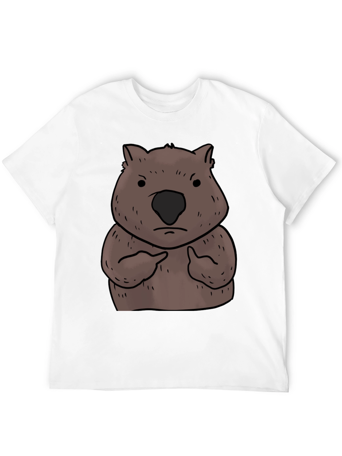 Wombat Pointing Graphic Tee - Unisex Black T-Shirt