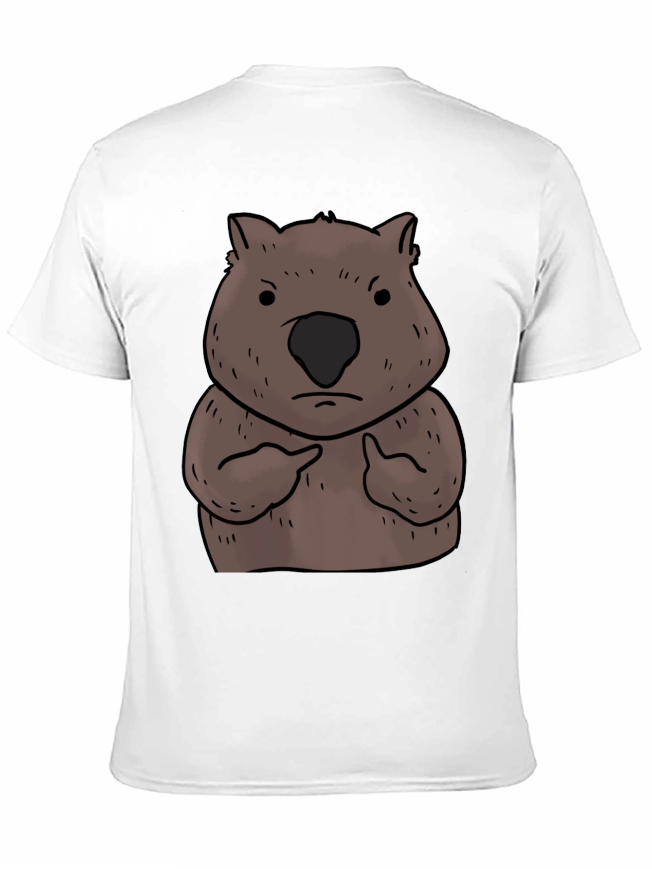 Wombat Pointing Graphic Tee - Unisex Black T-Shirt
