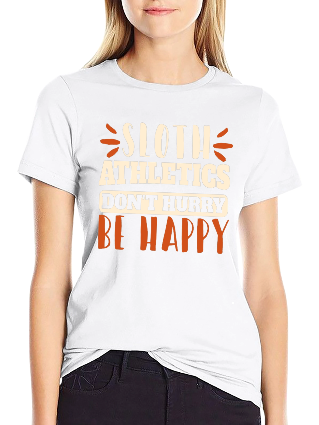 Sloth Athletics T-Shirt - Dont Hurry Be Happy