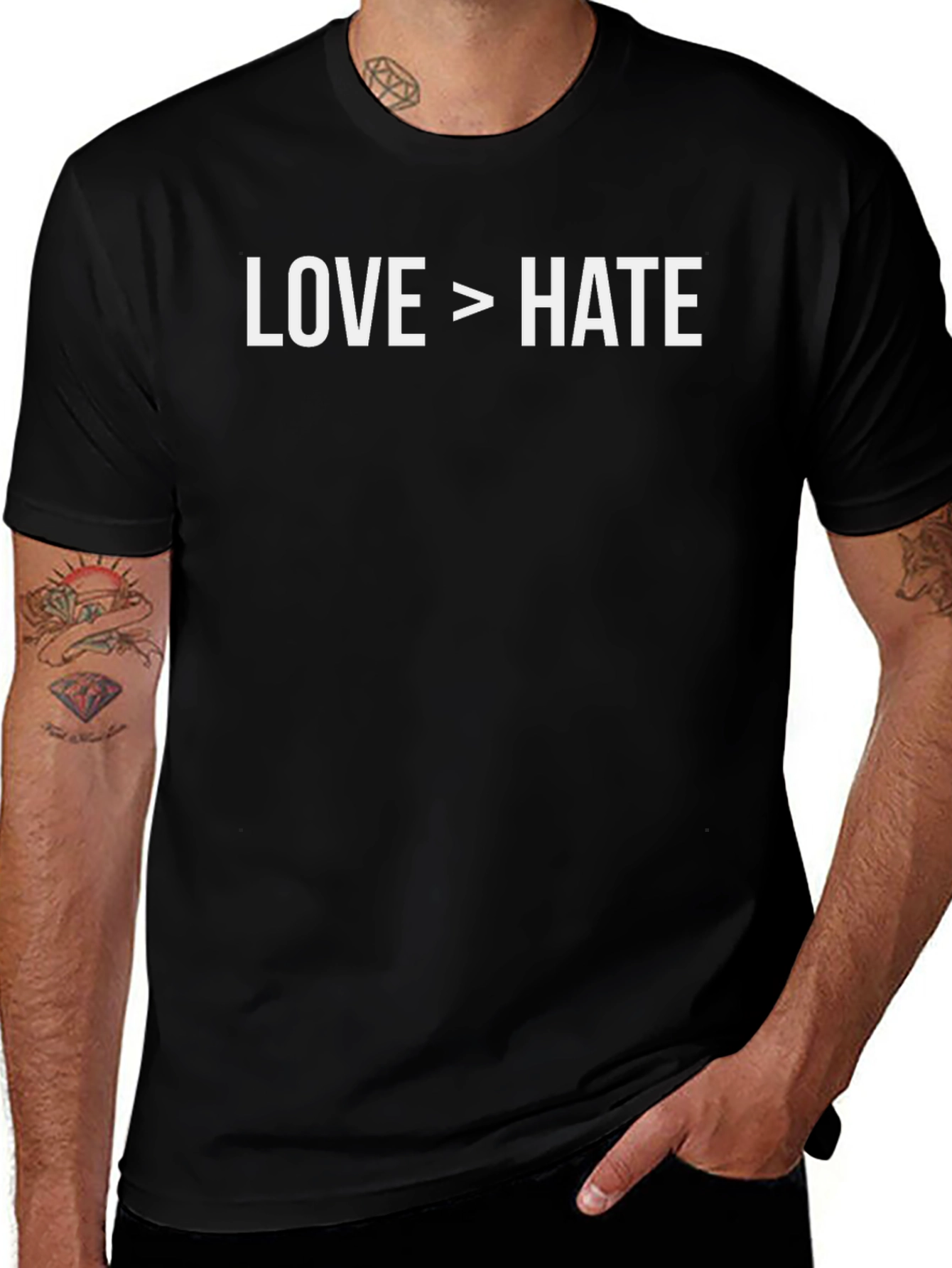 Love > Hate Graphic Tee - Stylish Statement T-Shirt