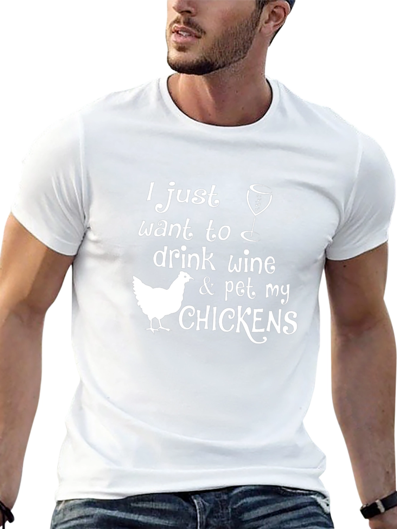 Drink Wine & Pet My Chickens Graphic Tee