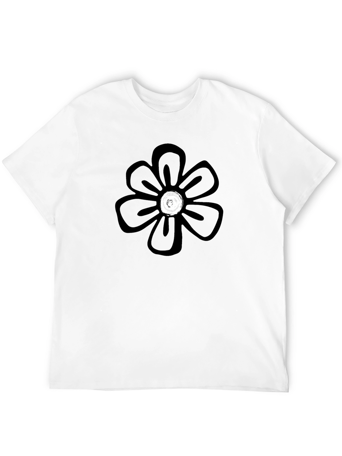 Black Floral Graphic Tee - Mens Casual Shirt