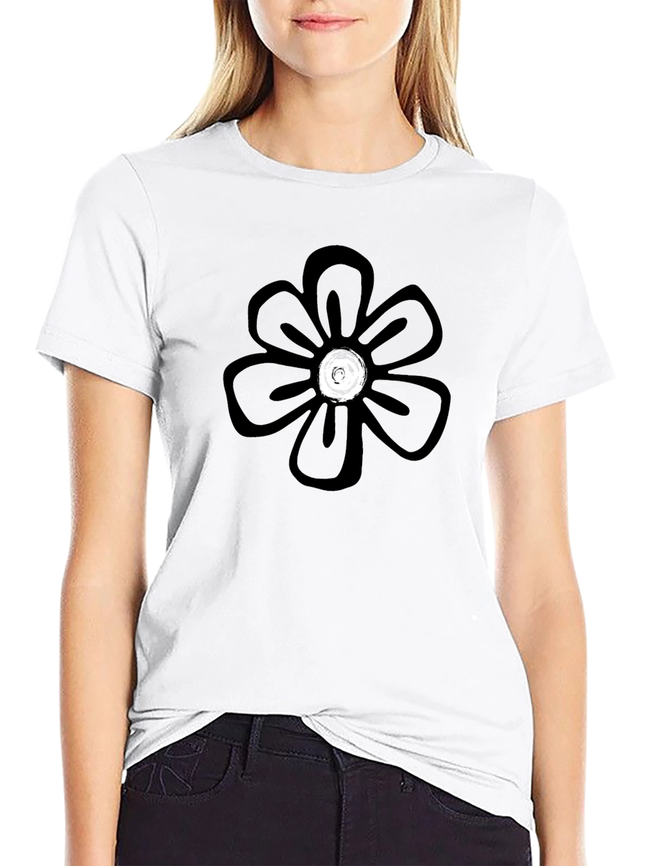 Black Floral Graphic Tee - Mens Casual Shirt