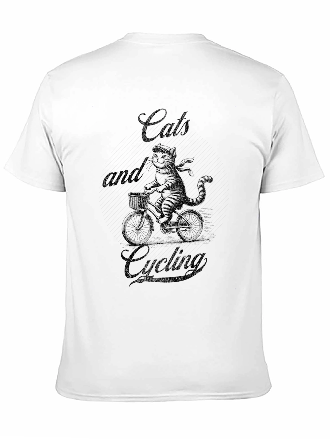 Cats and Cycling Black T-Shirt