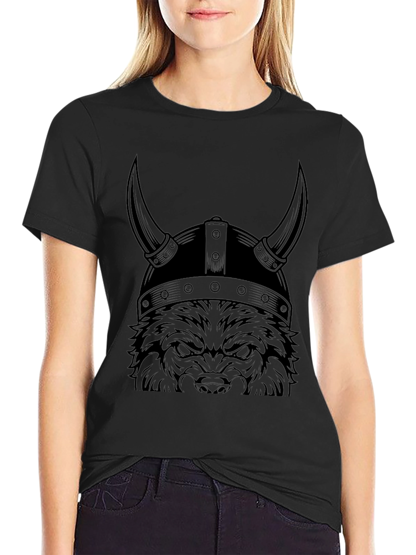 Viking Wolf Graphic Tee - Mens Black T-Shirt