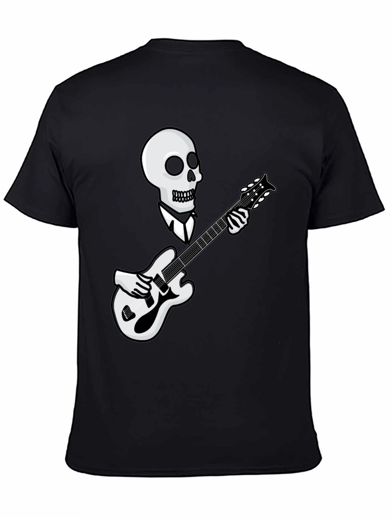 Skull Guitarist Graphic Tee - Black
