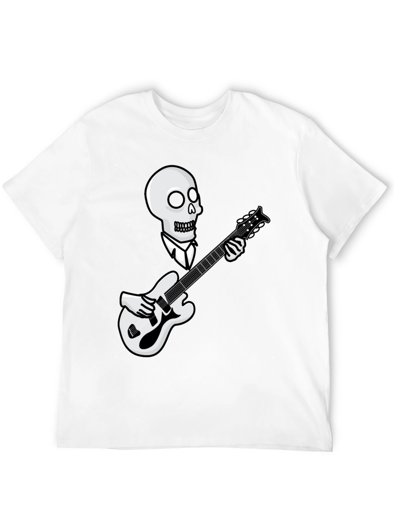 Skull Guitarist Graphic Tee - Black