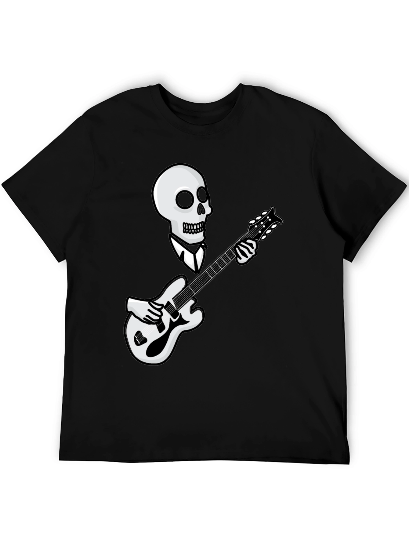 Skull Guitarist Graphic Tee - Black