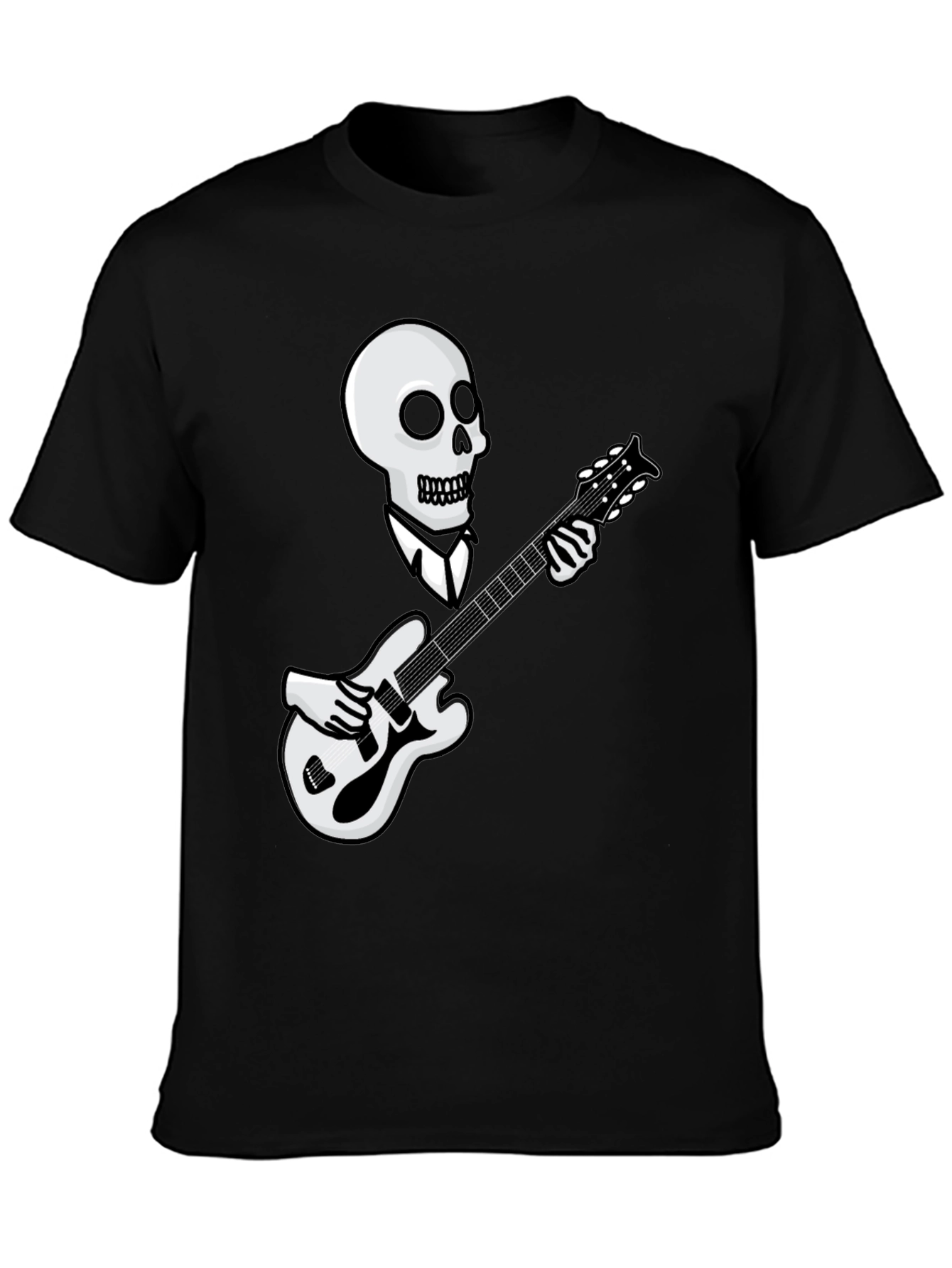 Skull Guitarist Graphic Tee - Black