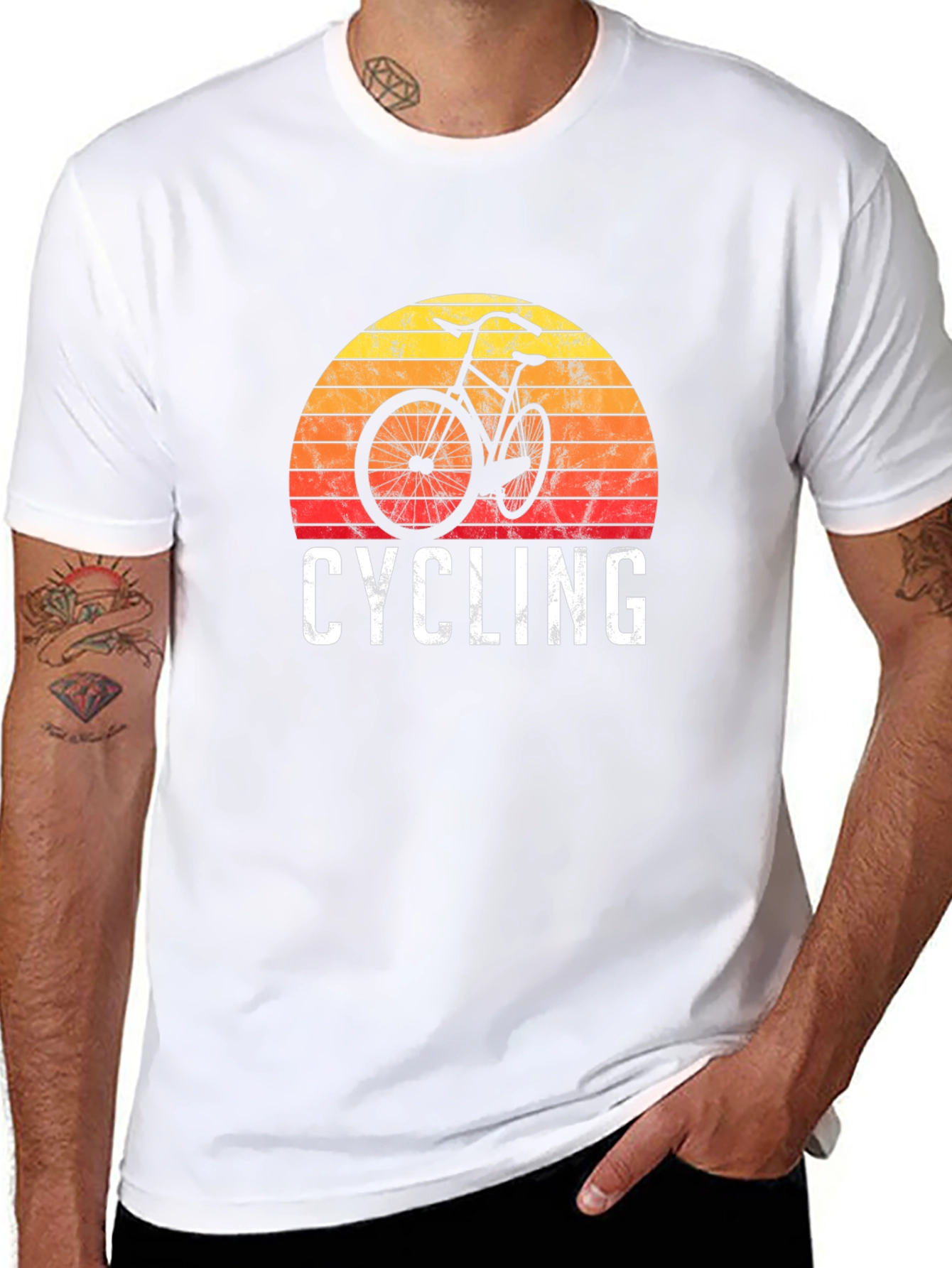 Cycling Sunset Graphic T-Shirt
