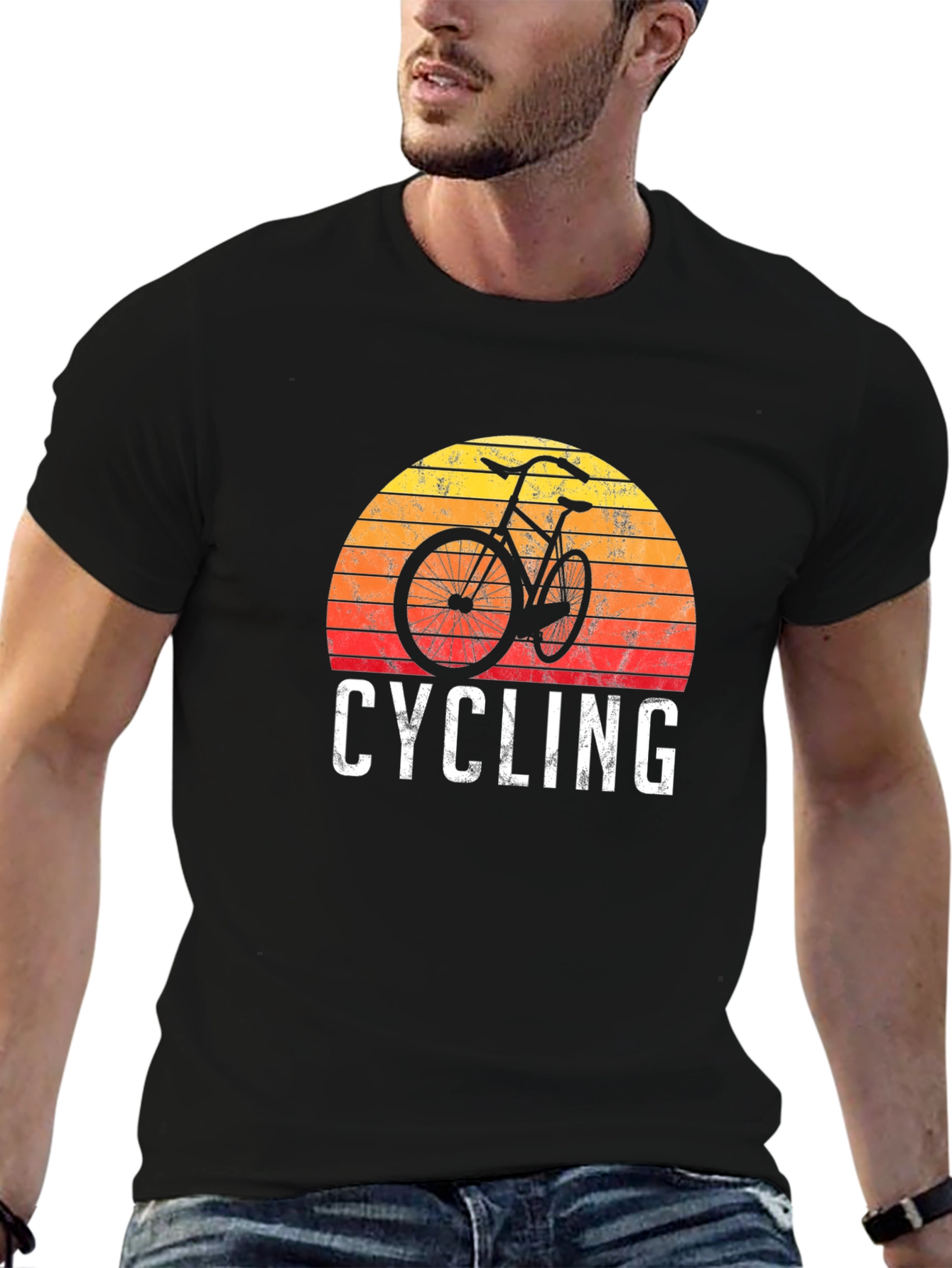 Cycling Sunset Graphic T-Shirt