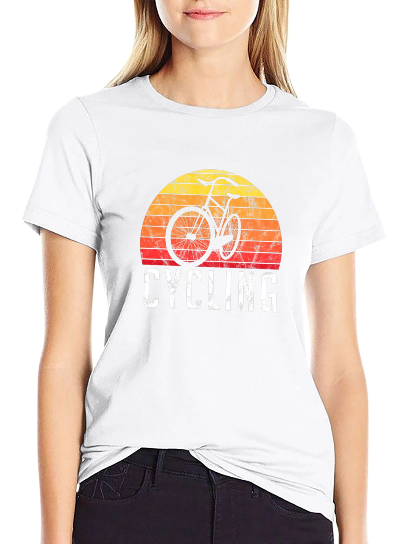 Cycling Sunset Graphic T-Shirt