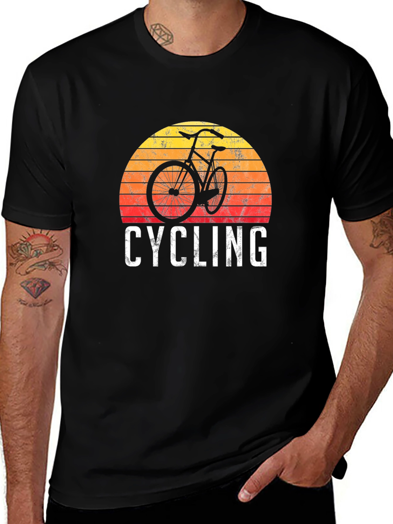 Cycling Sunset Graphic T-Shirt