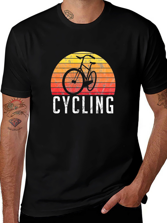Cycling Sunset Graphic T-Shirt