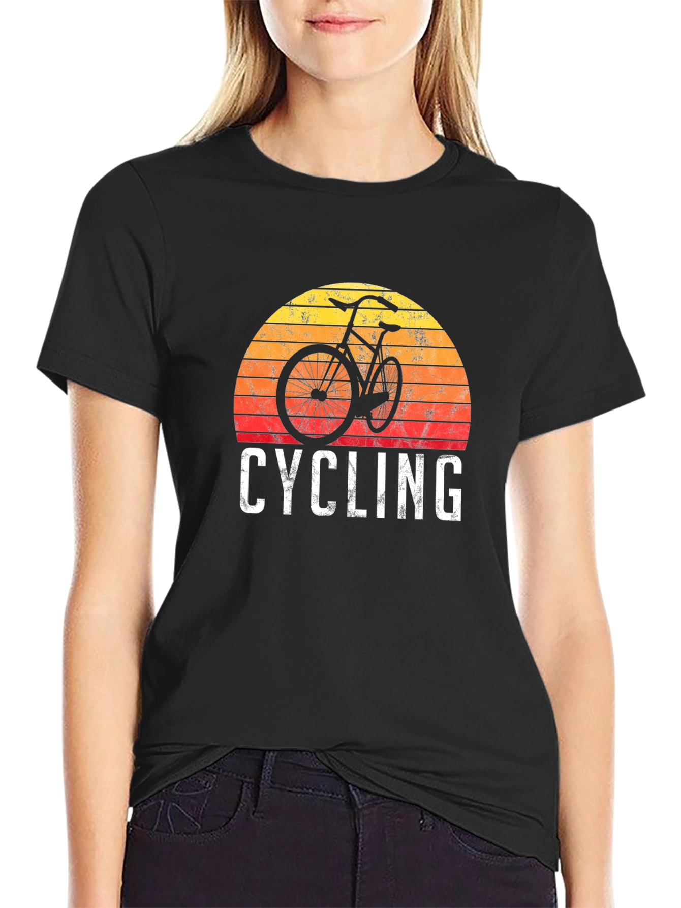 Cycling Sunset Graphic T-Shirt