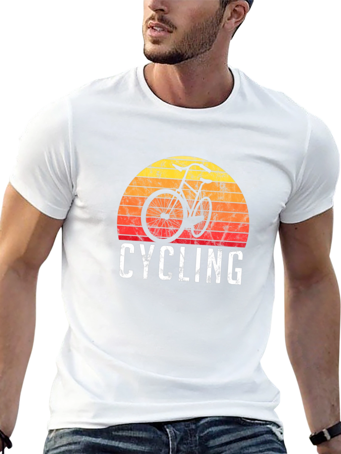 Cycling Sunset Graphic T-Shirt