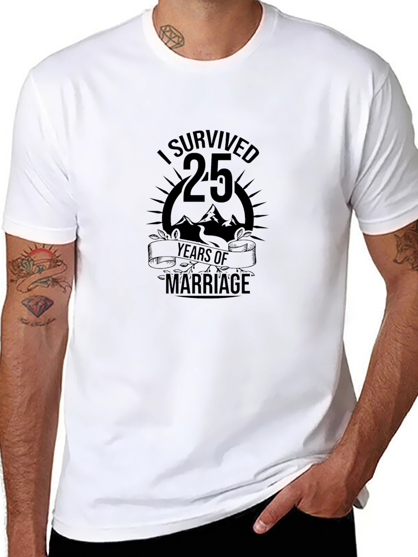 I Survived 25 Years of Marriage Anniversary T-Shirt