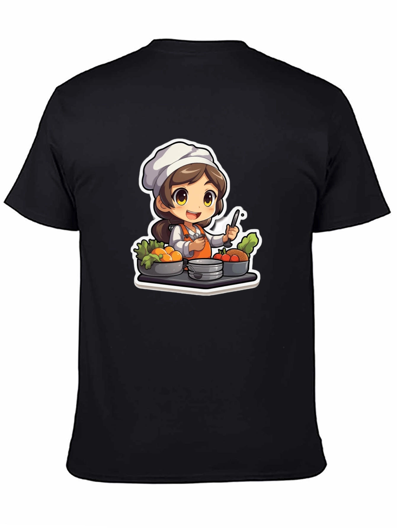 Chef Character Graphic T-Shirt - Cute Cook Design