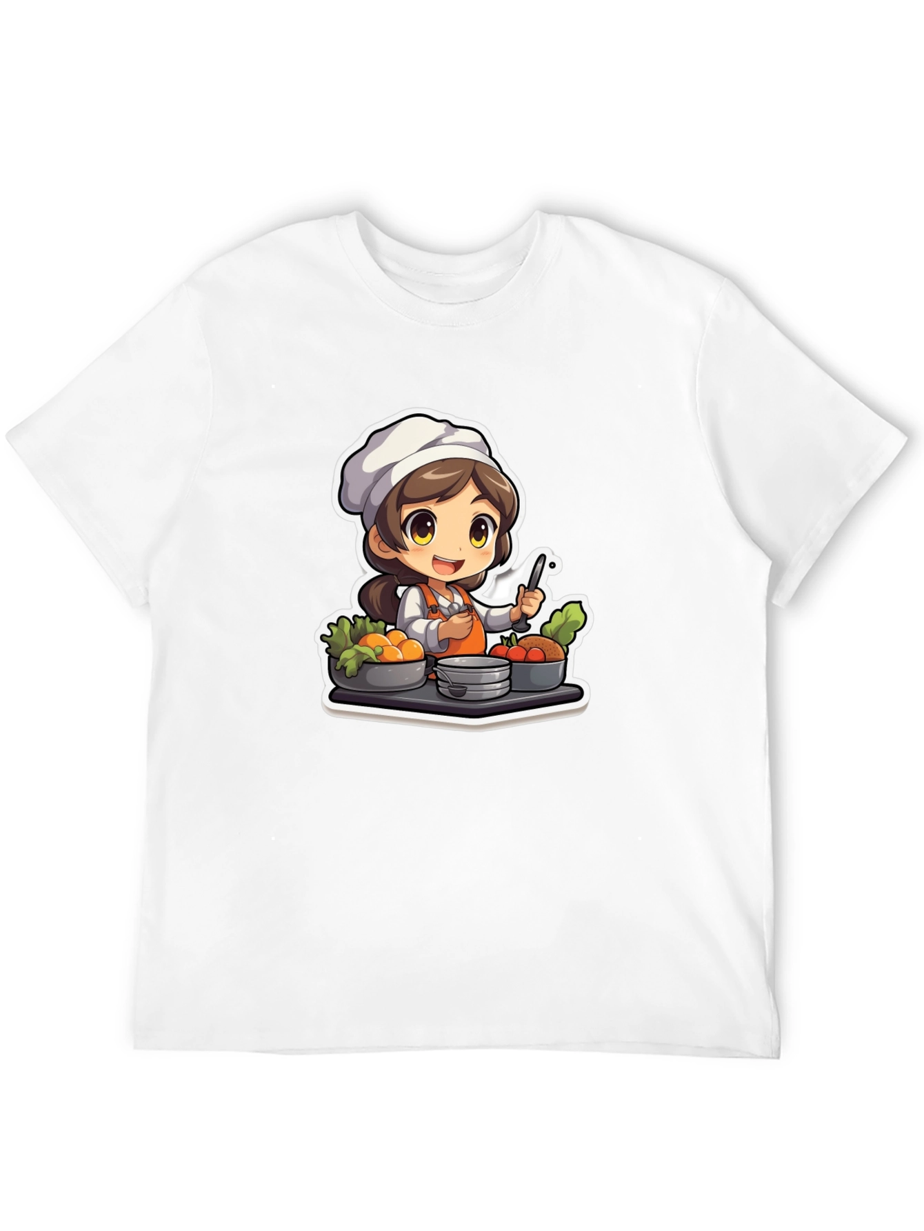 Chef Character Graphic T-Shirt - Cute Cook Design
