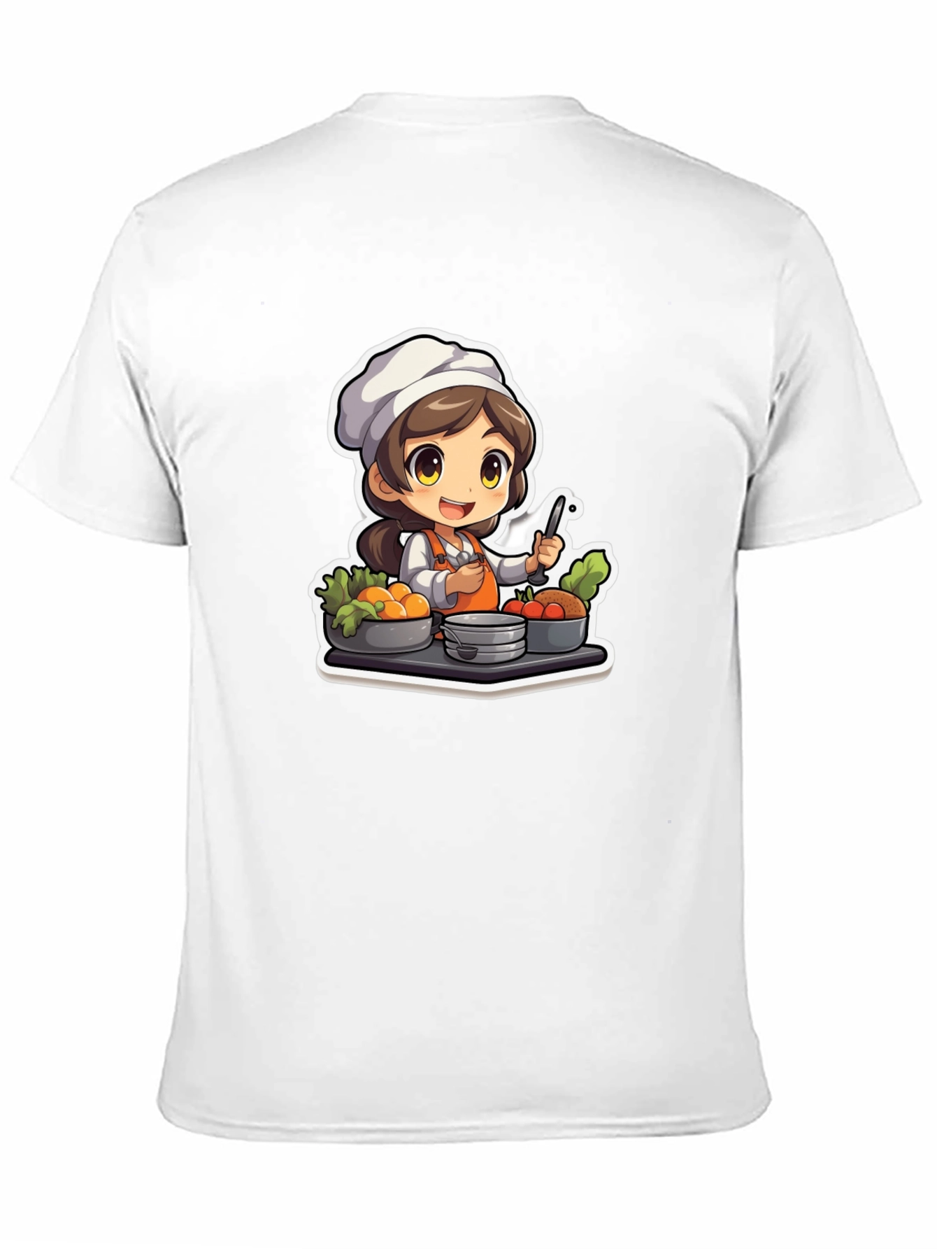 Chef Character Graphic T-Shirt - Cute Cook Design
