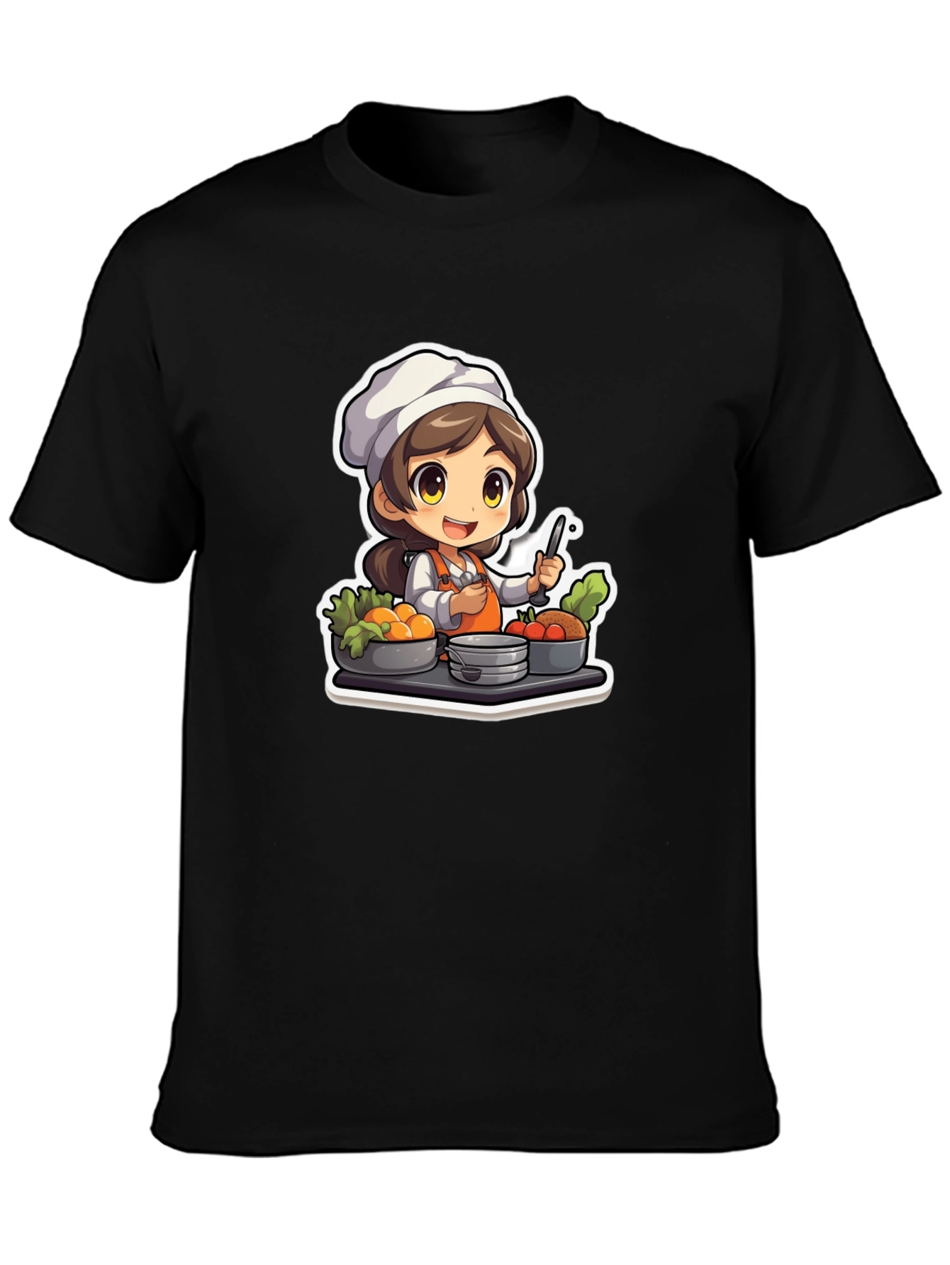 Chef Character Graphic T-Shirt - Cute Cook Design