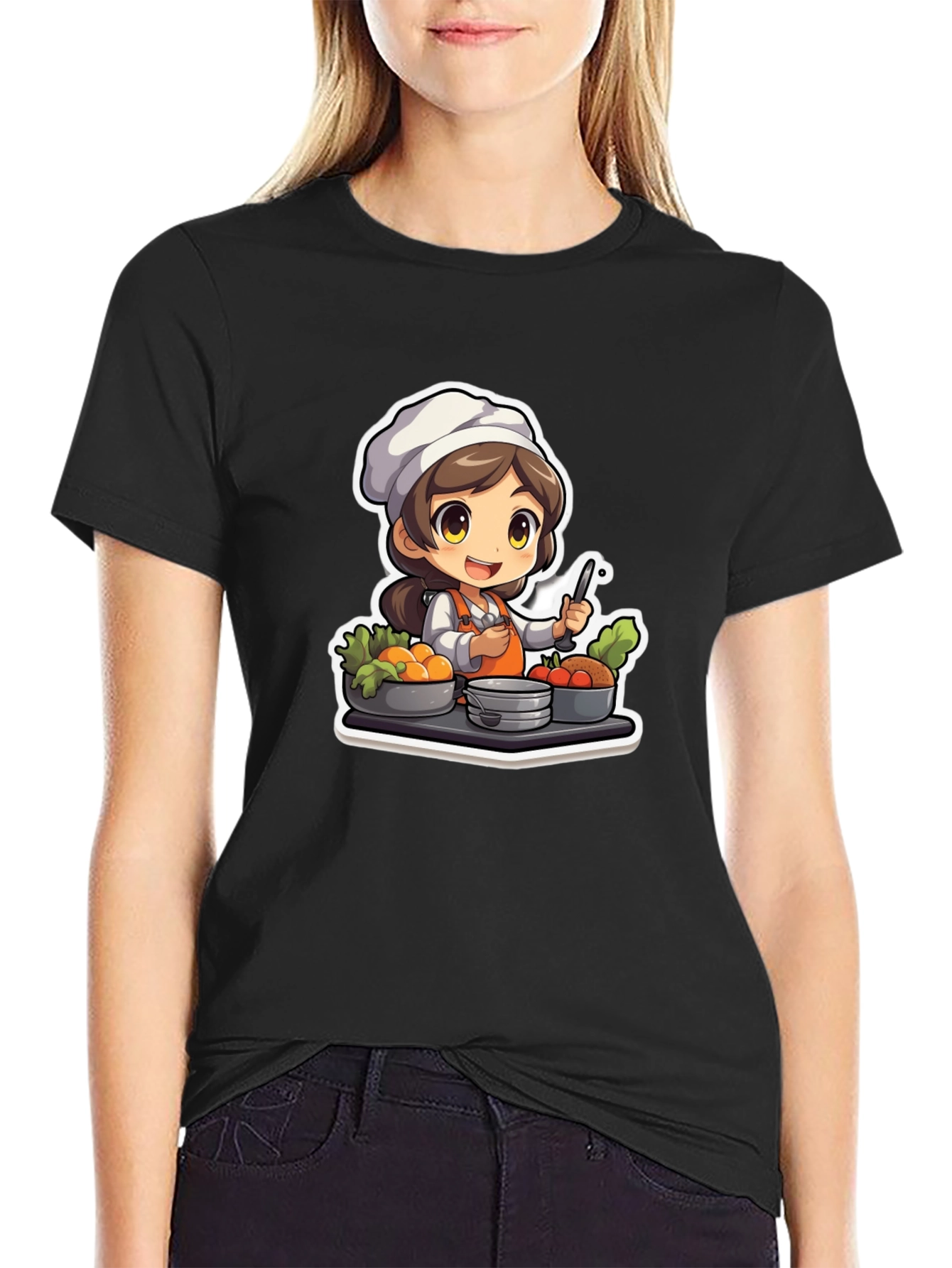 Chef Character Graphic T-Shirt - Cute Cook Design