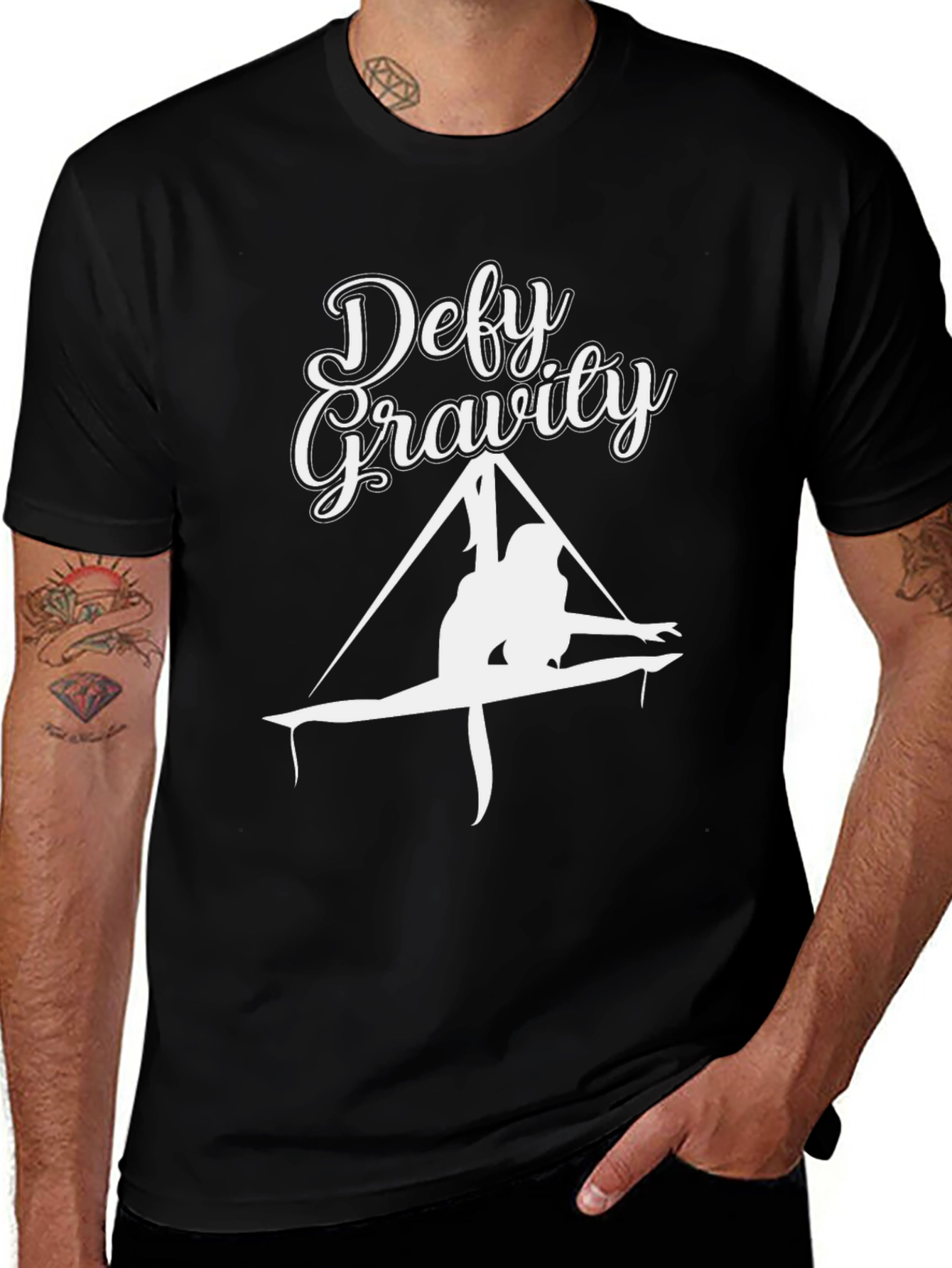 Defy Gravity Black T-Shirt - Aerial Yoga Apparel