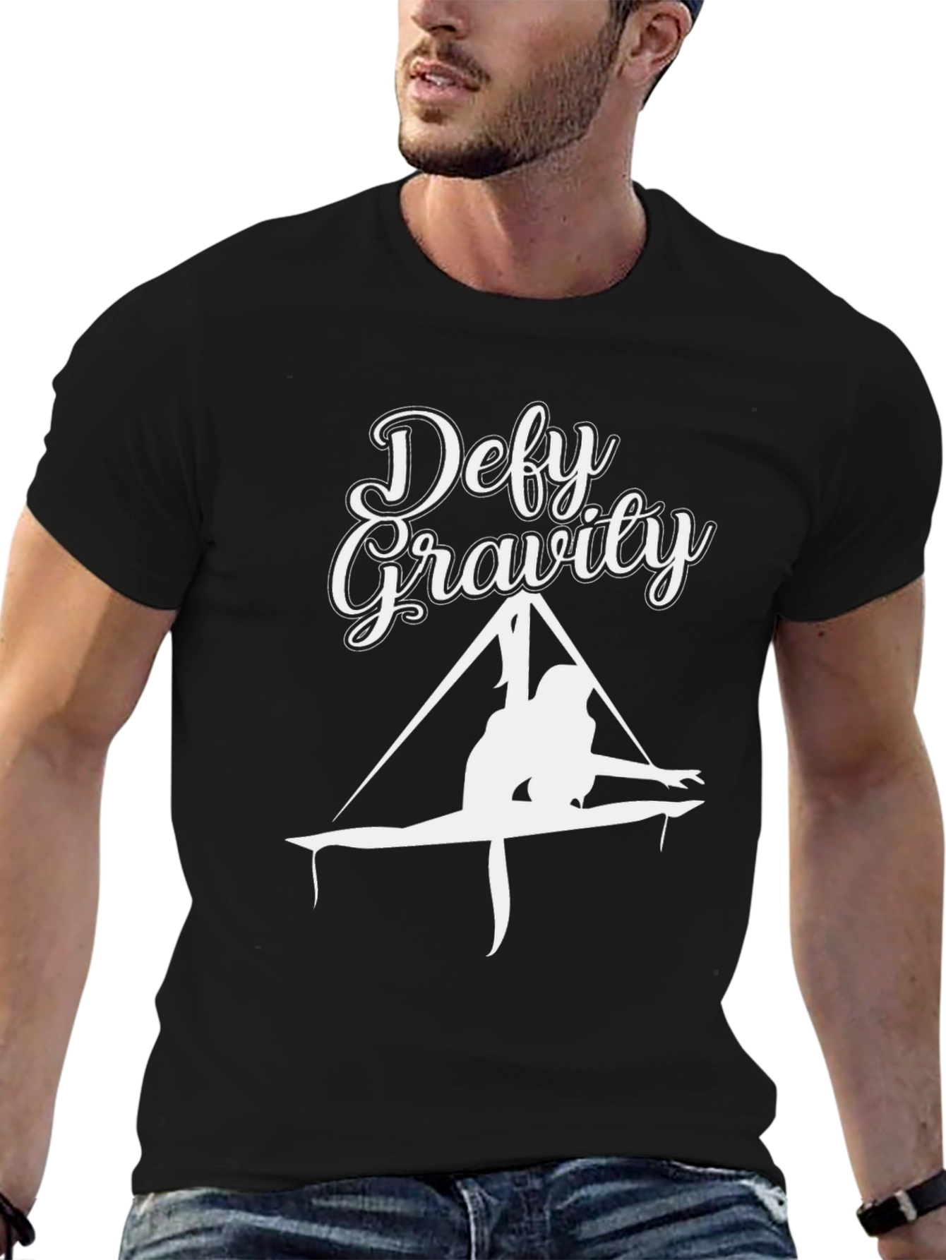 Defy Gravity Black T-Shirt - Aerial Yoga Apparel
