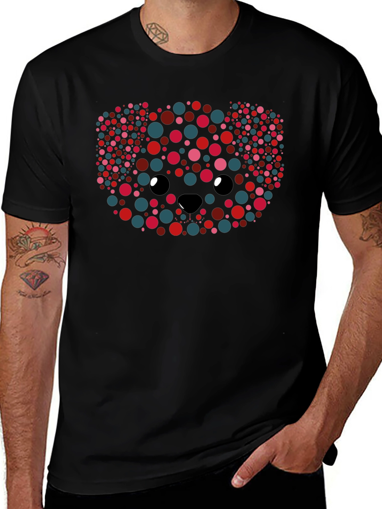 Bear Face Polka Dot T-Shirt
