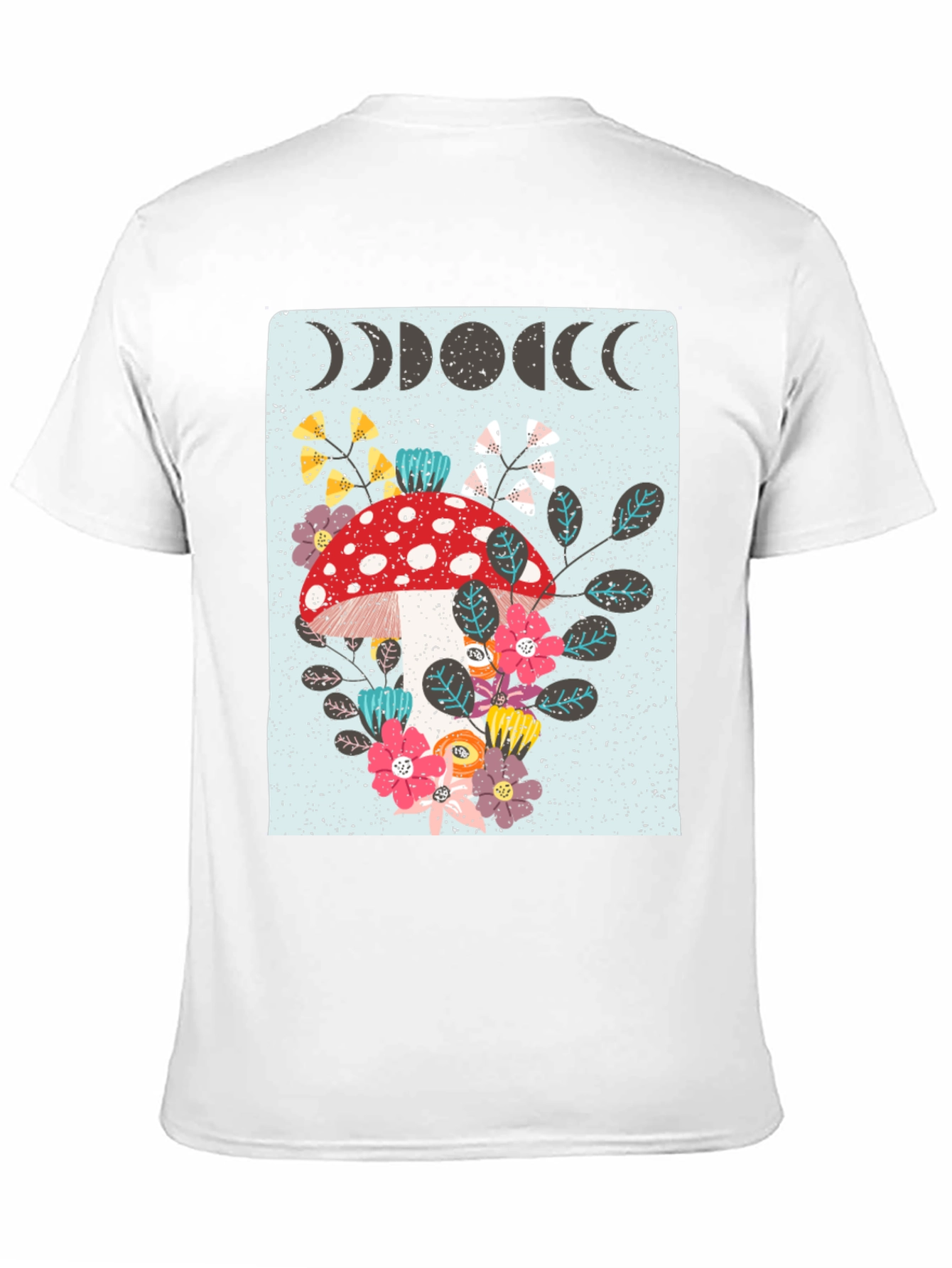 Mushroom Moon Phase Graphic Tee - Nature Lover Shirt