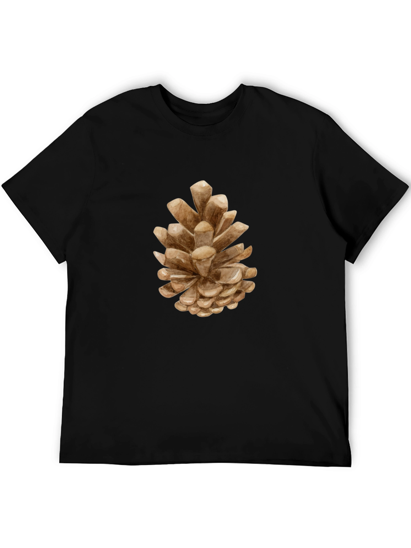 Pine Cone Graphic Tee - Nature Inspired Black T-Shirt