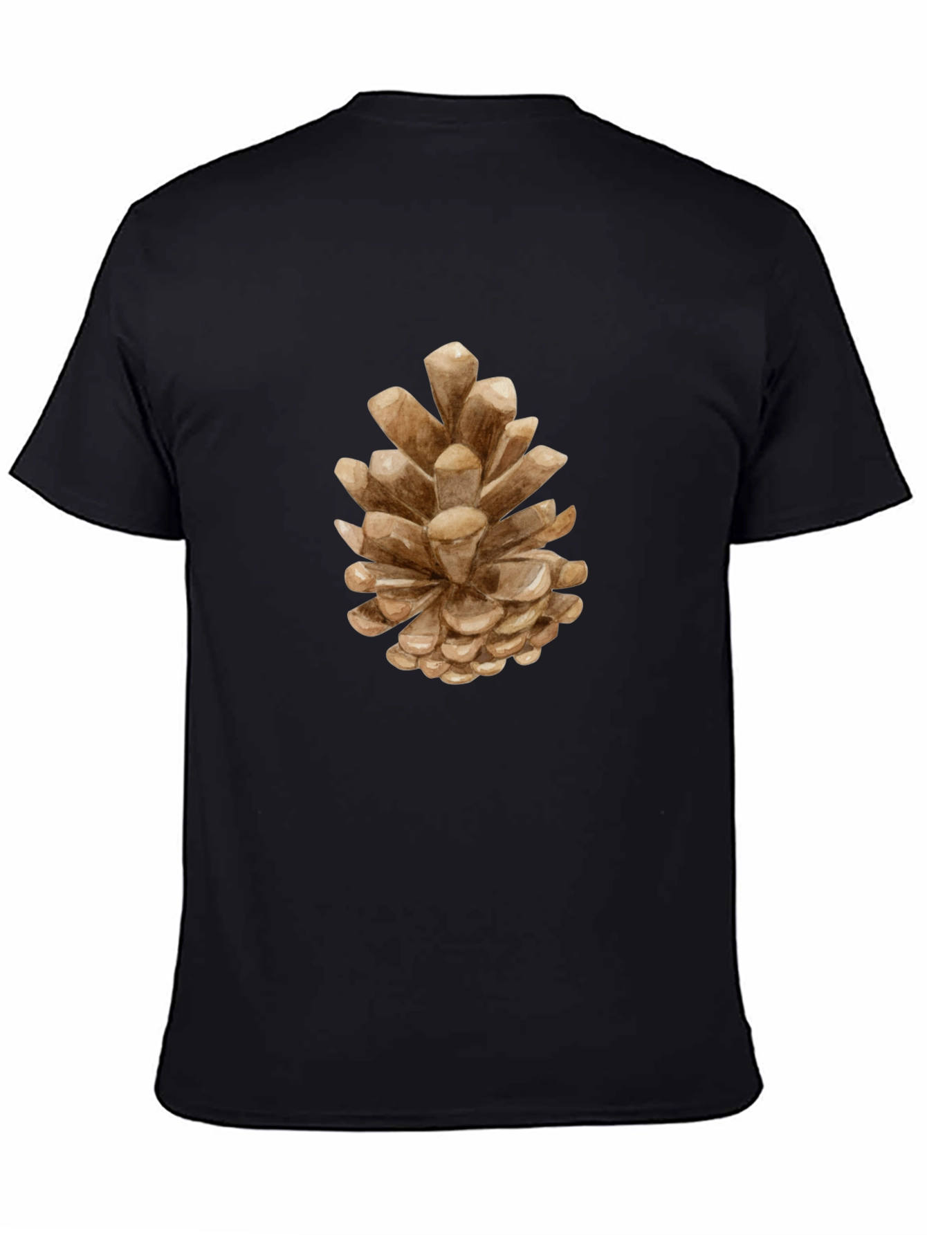 Pine Cone Graphic Tee - Nature Inspired Black T-Shirt