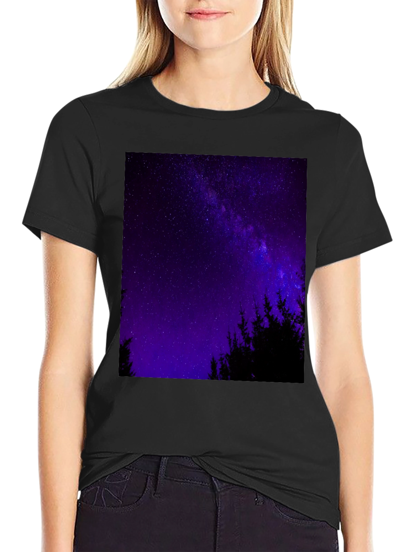 Starry Night Forest Graphic Tee