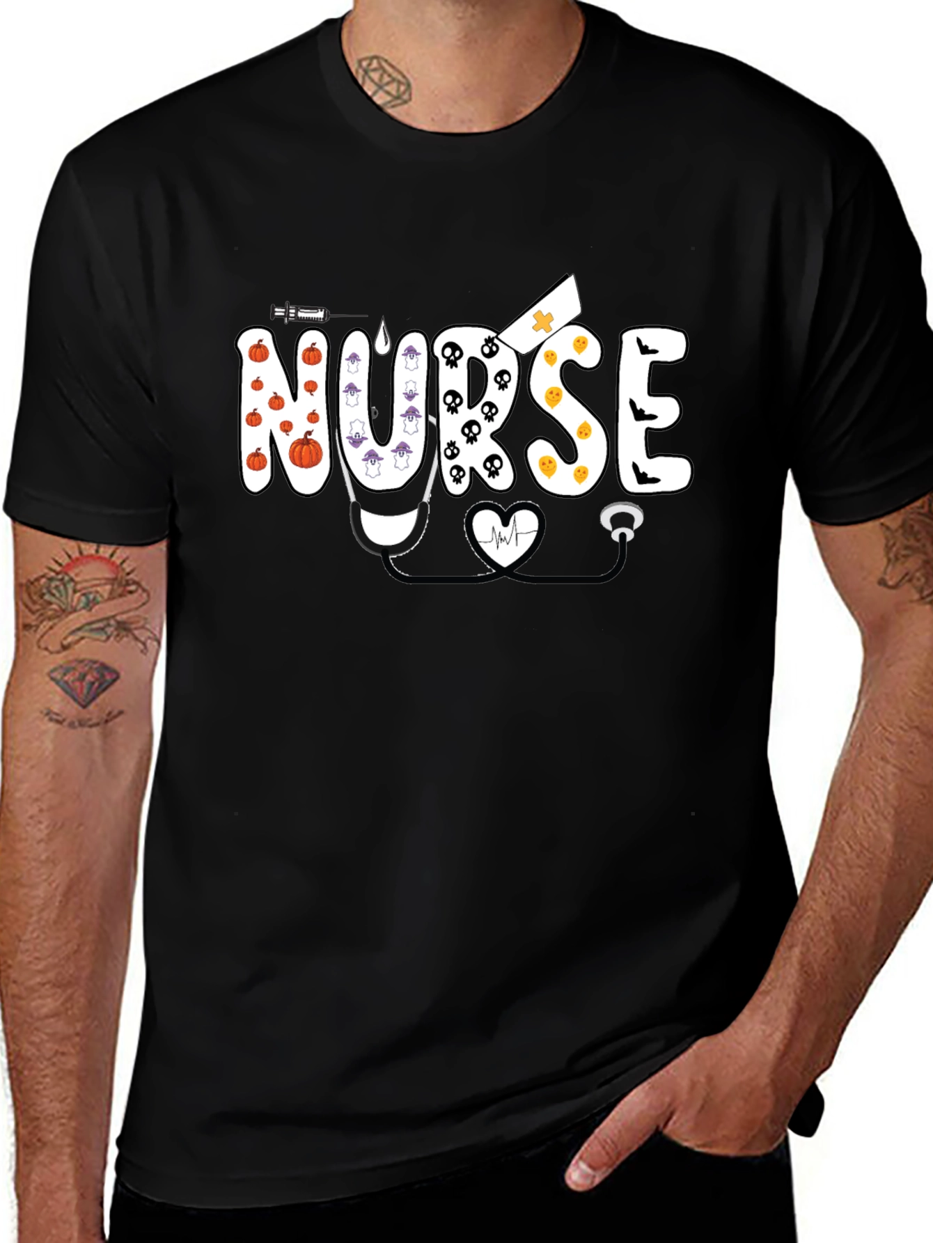 Halloween Nurse Graphic T-Shirt