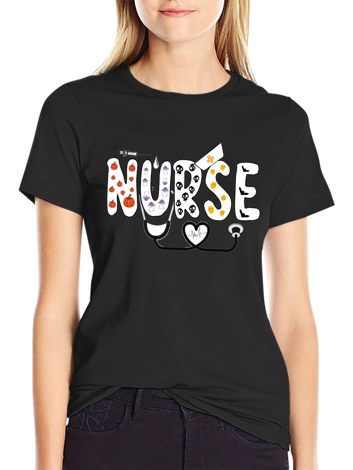 Halloween Nurse Graphic T-Shirt