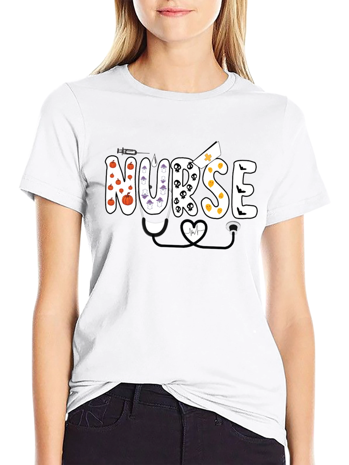 Halloween Nurse Graphic T-Shirt