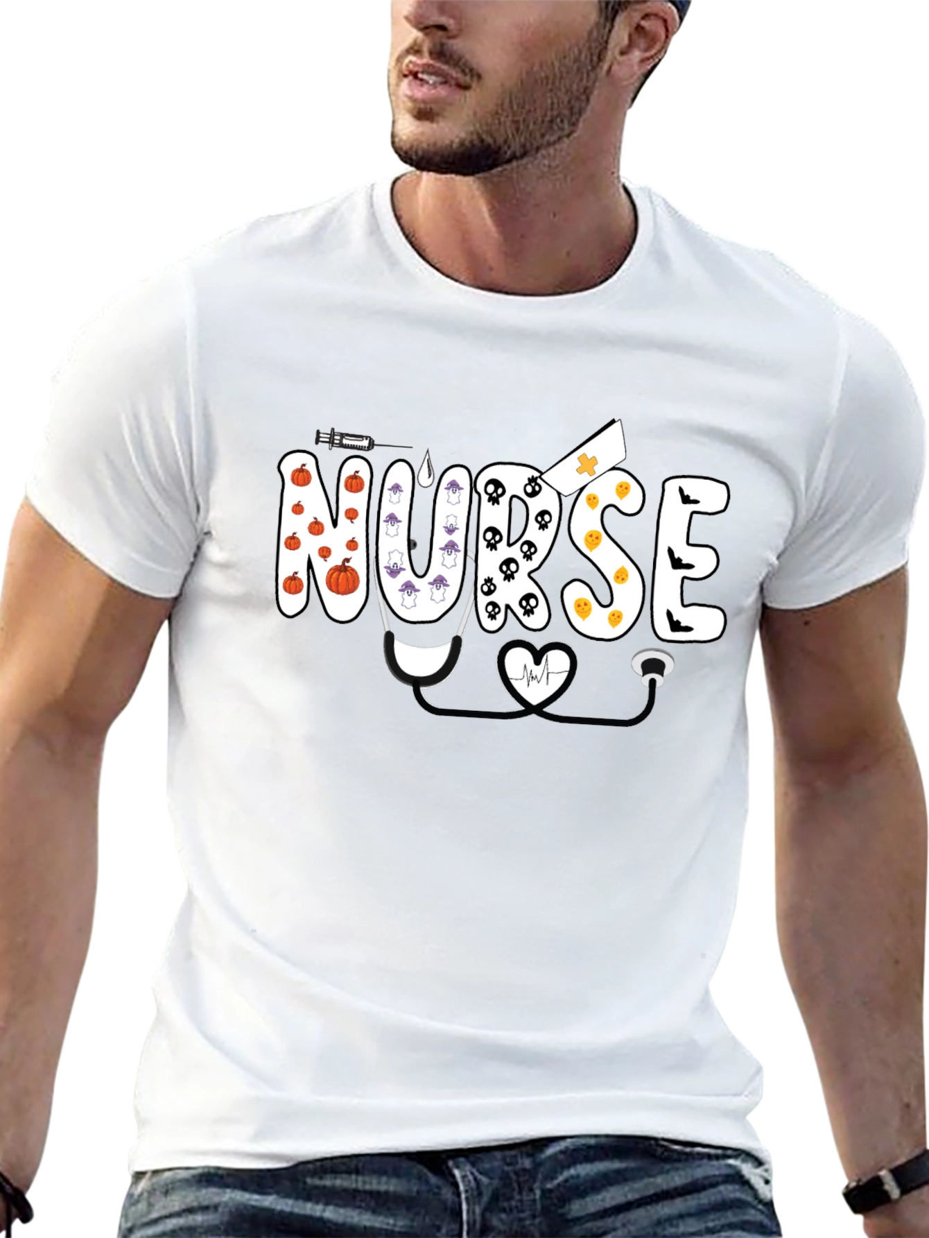 Halloween Nurse Graphic T-Shirt