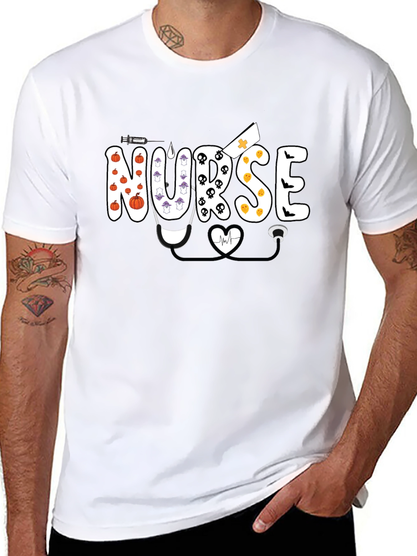 Halloween Nurse Graphic T-Shirt