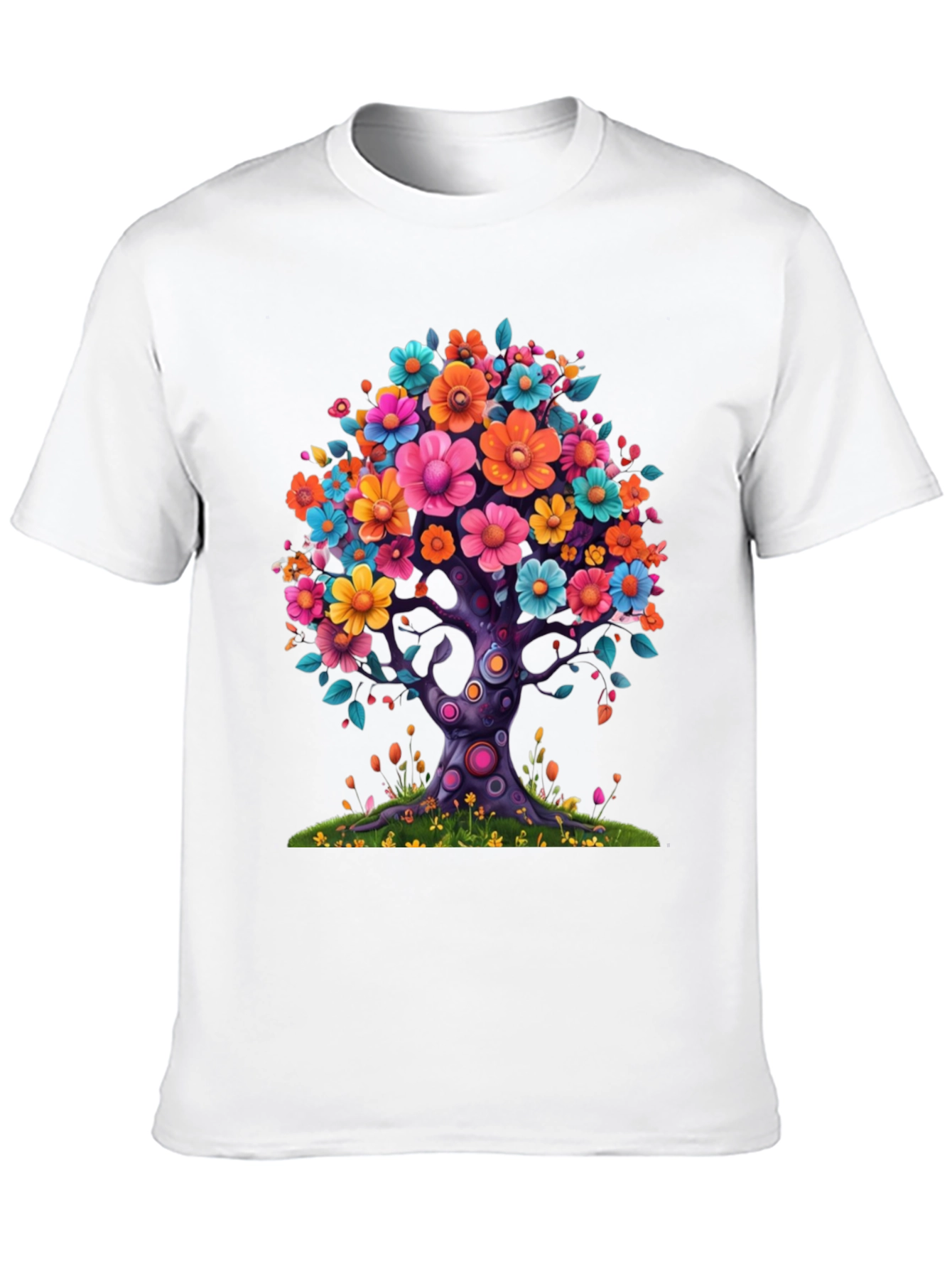 Floral Tree Graphic Black T-Shirt