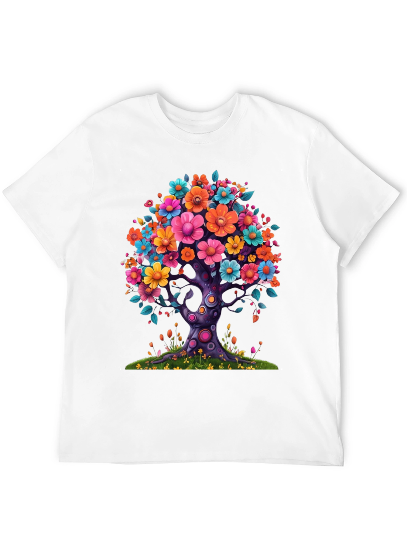 Floral Tree Graphic Black T-Shirt