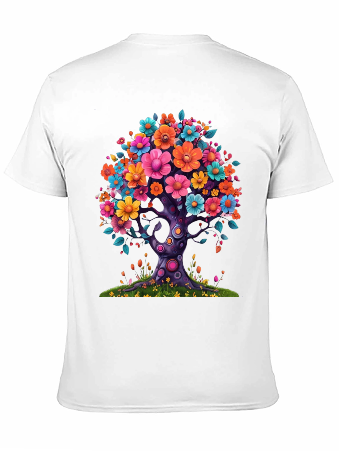 Floral Tree Graphic Black T-Shirt