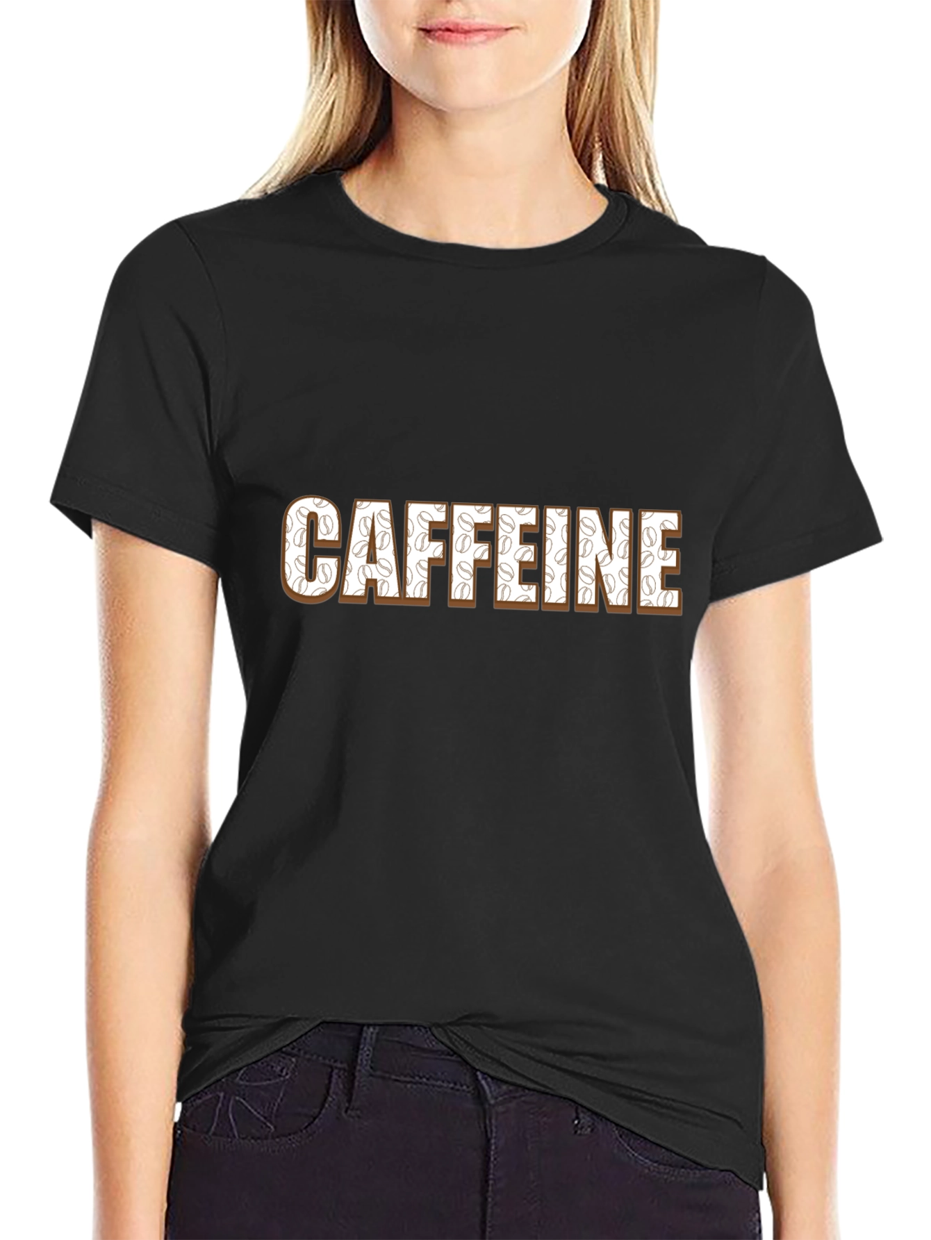 Caffeine Addict T-Shirt - Coffee Bean Design