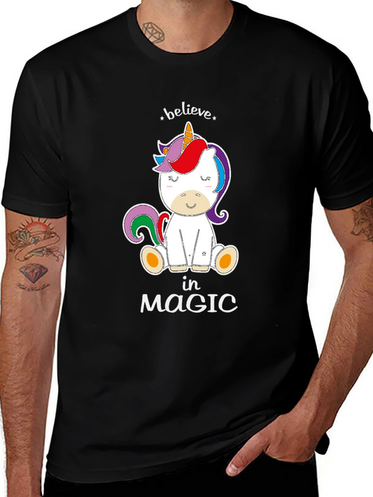 Believe in Magic Unicorn T-Shirt - Black
