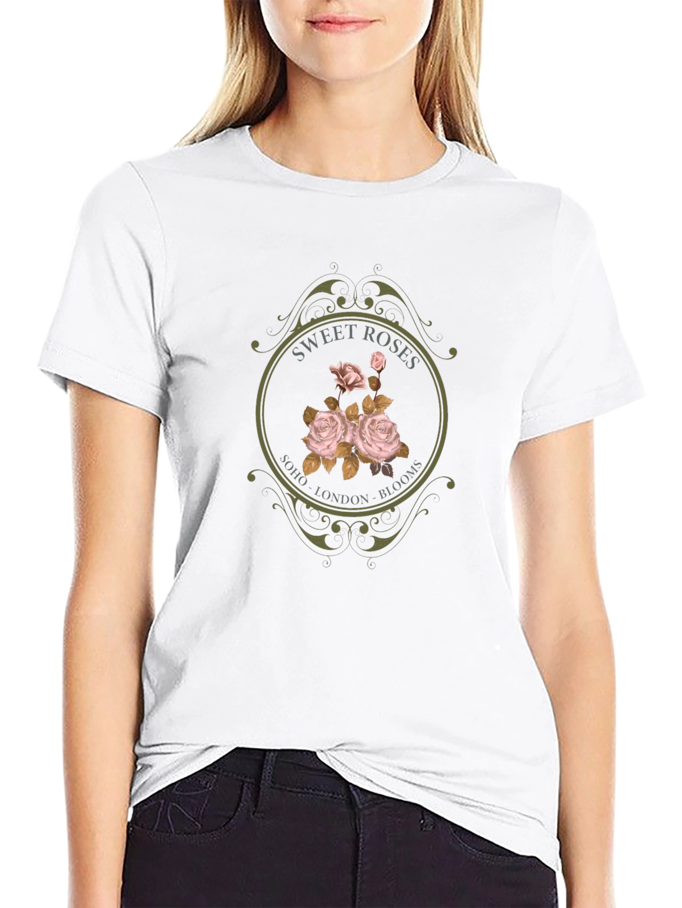 Sweet Roses Graphic Tee - Soho London Blooms