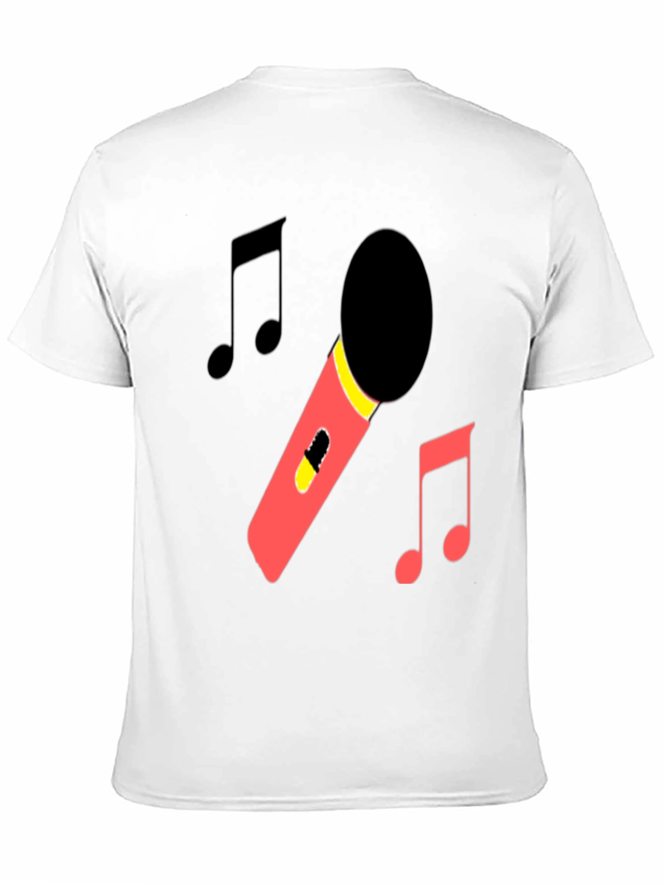 Microphone & Music Notes Black T-Shirt