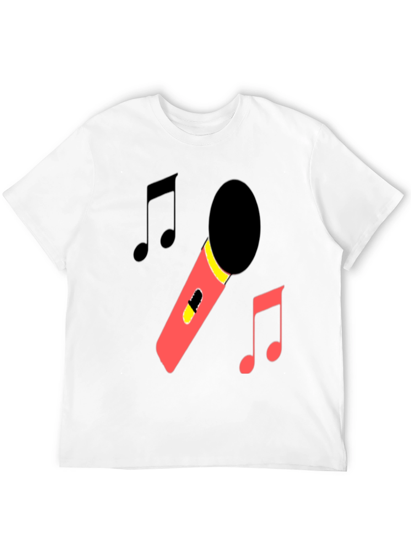 Microphone & Music Notes Black T-Shirt