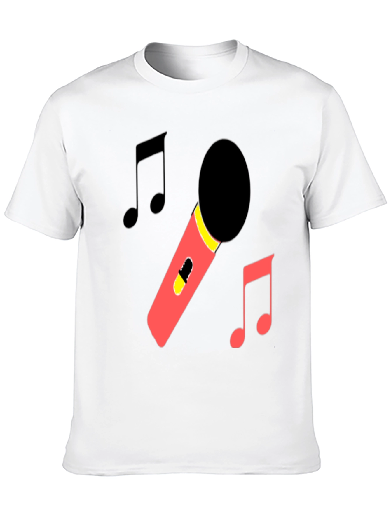 Microphone & Music Notes Black T-Shirt