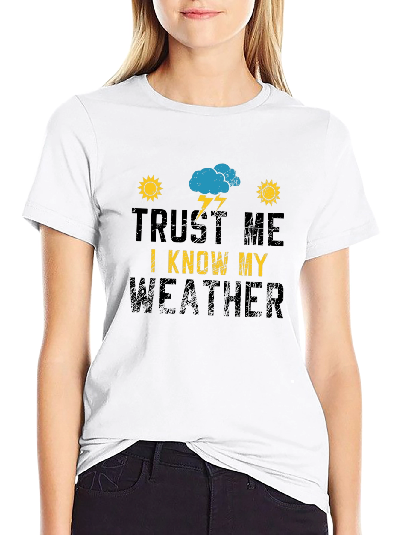 Trust Me I Know My Weather Black T-Shirt